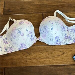 Victoria's Secret Floral Bra - White and Purple